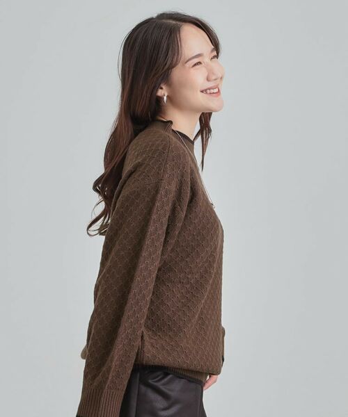 SHOO・LA・RUE / シューラルー ニット・セーター | 【洗濯機可/毛玉レス】配色がアクセント ダイヤ柄ゆるニット | 詳細6