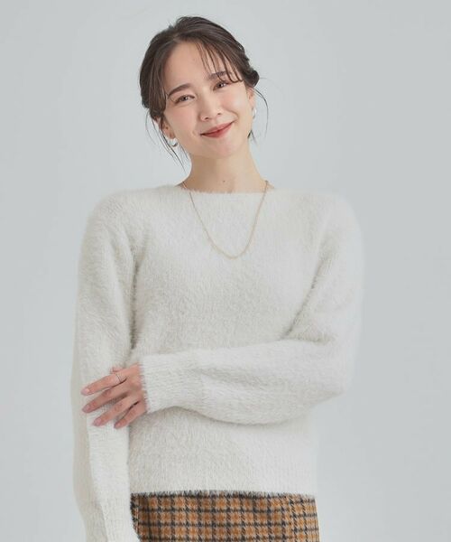 SHOO・LA・RUE / シューラルー ニット・セーター | 【S-LL】きらっと華やか ふんわりラメフェザーニット | 詳細1