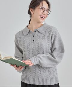 SHOO・LA・RUE / シューラルー ニット・セーター | 【S-LL】襟付きケーブルニット