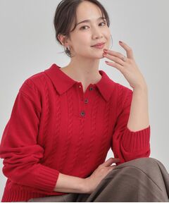 SHOO・LA・RUE / シューラルー ニット・セーター | 【S-LL】襟付きケーブルニット