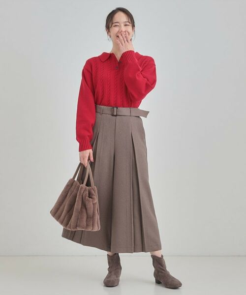 SHOO・LA・RUE / シューラルー ニット・セーター | 【S-LL】配色ボタンがポイント 襟付きケーブルニット | 詳細11