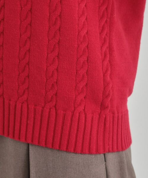 SHOO・LA・RUE / シューラルー ニット・セーター | 【S-LL】配色ボタンがポイント 襟付きケーブルニット | 詳細18