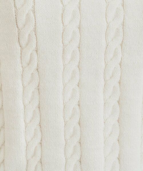 SHOO・LA・RUE / シューラルー ニット・セーター | 【S-LL】配色ボタンがポイント 襟付きケーブルニット | 詳細4