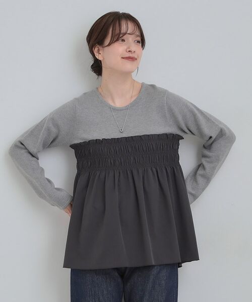 SHOO・LA・RUE / シューラルー チュニック | 【S-LL】ビスチェ風ドッキングトップス | 詳細1