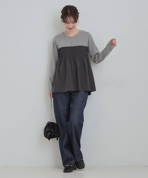 SHOO・LA・RUE / シューラルー チュニック | 【S-LL】ビスチェ風ドッキングトップス | 詳細3