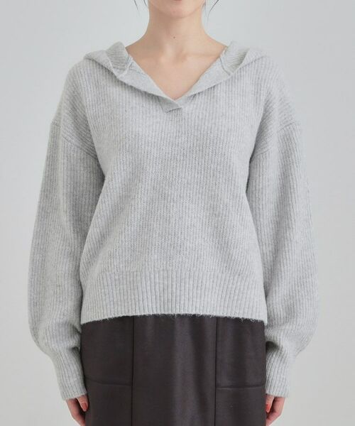 SHOO・LA・RUE / シューラルー ニット・セーター | 【S-LL】ふんわり Vネックフードニット | 詳細13