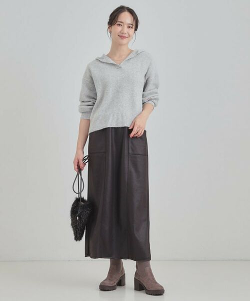 SHOO・LA・RUE / シューラルー ニット・セーター | 【S-LL】ふんわり Vネックフードニット | 詳細3