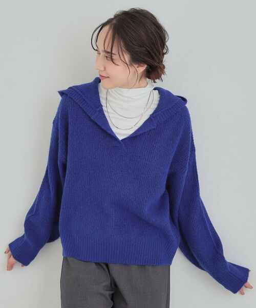 SHOO・LA・RUE / シューラルー ニット・セーター | 【S-LL】ふんわり Vネックフードニット | 詳細5