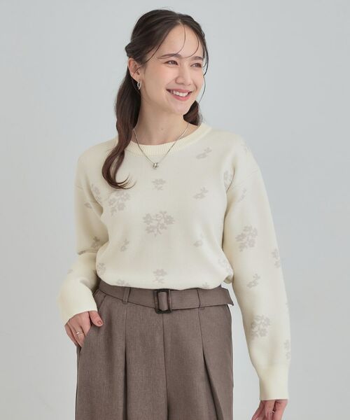 SHOO・LA・RUE / シューラルー ニット・セーター | 【S‐LL】大人上品な レトロフラワーニット | 詳細1