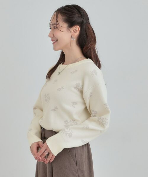 SHOO・LA・RUE / シューラルー ニット・セーター | 【S‐LL】大人上品な レトロフラワーニット | 詳細2