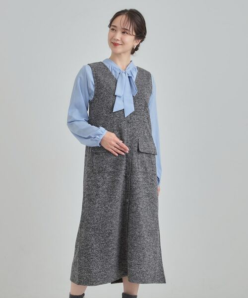 SHOO・LA・RUE / シューラルー ミニ丈・ひざ丈ワンピース | 【S-LL】甘すぎない大人のツイード調ジャンスカ | 詳細1