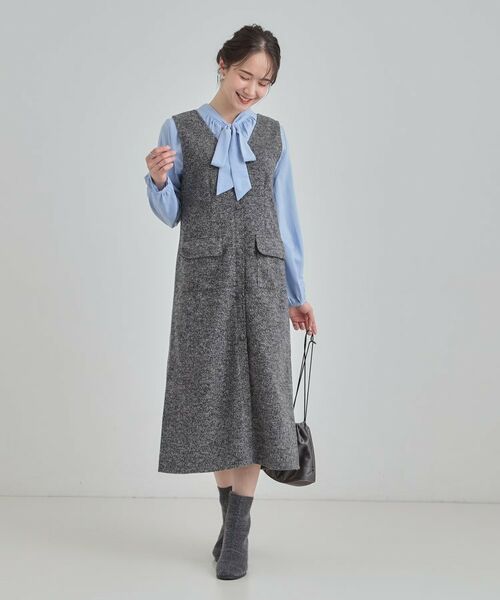 SHOO・LA・RUE / シューラルー ミニ丈・ひざ丈ワンピース | 【S-LL】甘すぎない大人のツイード調ジャンスカ | 詳細3