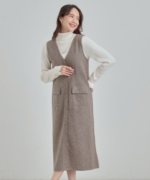 SHOO・LA・RUE / シューラルー ミニ丈・ひざ丈ワンピース | 【S-LL】甘すぎない大人のツイード調ジャンスカ | 詳細5