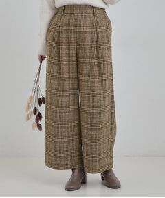 SHOO・LA・RUE / シューラルー パンツ | 【あったか】チェック柄ワイドパンツ