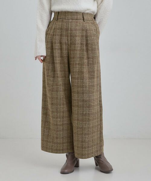 SHOO・LA・RUE / シューラルー パンツ | 【あったか】チェック柄ワイドパンツ | 詳細5