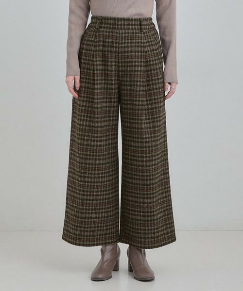 SHOO・LA・RUE / シューラルー パンツ | 【あったか】チェック柄ワイドパンツ | 詳細9