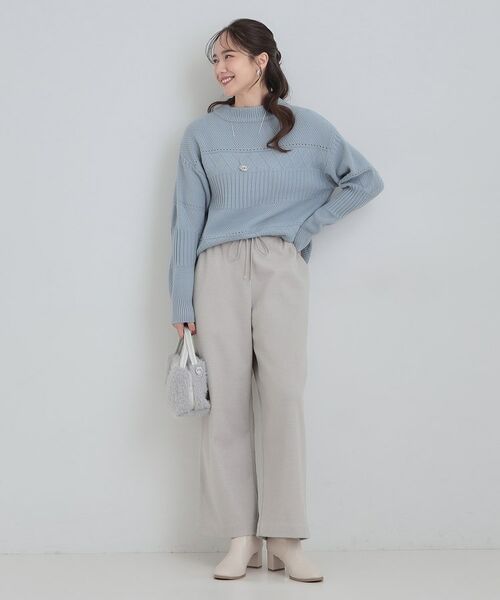 SHOO・LA・RUE / シューラルー パンツ | 【あったか/洗濯機可/S-LL】リラックスできる イージーワイドパンツ | 詳細3