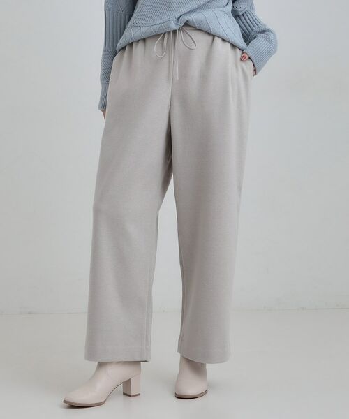 SHOO・LA・RUE / シューラルー パンツ | 【あったか/洗濯機可/S-LL】リラックスできる イージーワイドパンツ(グレー(012))