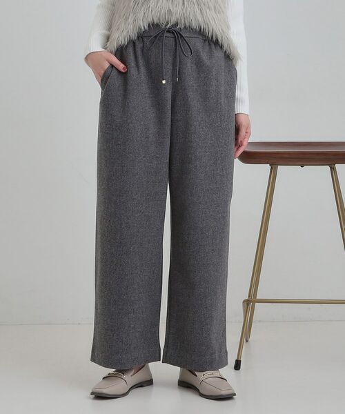 SHOO・LA・RUE / シューラルー パンツ | 【あったか/洗濯機可/S-LL】リラックスできる イージーワイドパンツ(ブラック(019))