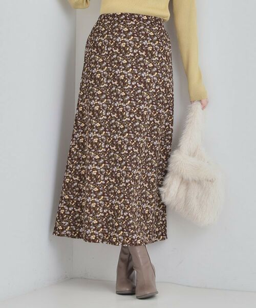 SHOO・LA・RUE / シューラルー ロング・マキシ丈スカート | 花柄スカート(ブラウン(743))