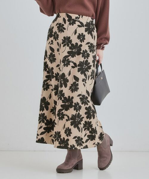 SHOO・LA・RUE / シューラルー ロング・マキシ丈スカート | 花柄スカート(ライトベージュ(751))