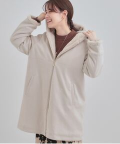 SHOO・LA・RUE / シューラルー その他アウター | 【S-LL】マットな色味が大人な雰囲気 スエード調フードコート