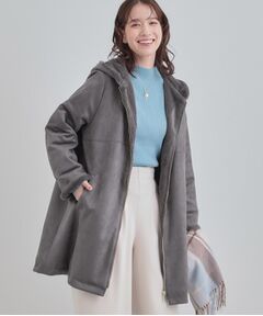 SHOO・LA・RUE / シューラルー その他アウター | 【S-LL】マットな色味が大人な雰囲気 スエード調フードコート