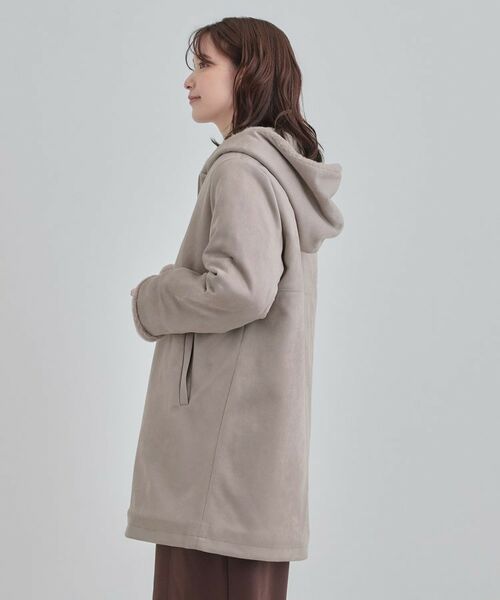 SHOO・LA・RUE / シューラルー その他アウター | 【S-LL】マットな色味が大人な雰囲気 スエード調フードコート | 詳細10
