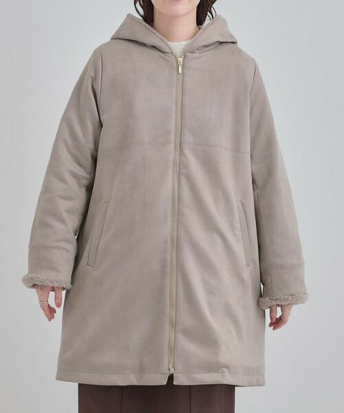SHOO・LA・RUE / シューラルー その他アウター | 【S-LL】マットな色味が大人な雰囲気 スエード調フードコート | 詳細13