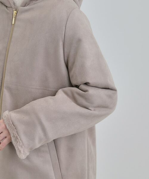 SHOO・LA・RUE / シューラルー その他アウター | 【S-LL】マットな色味が大人な雰囲気 スエード調フードコート | 詳細17