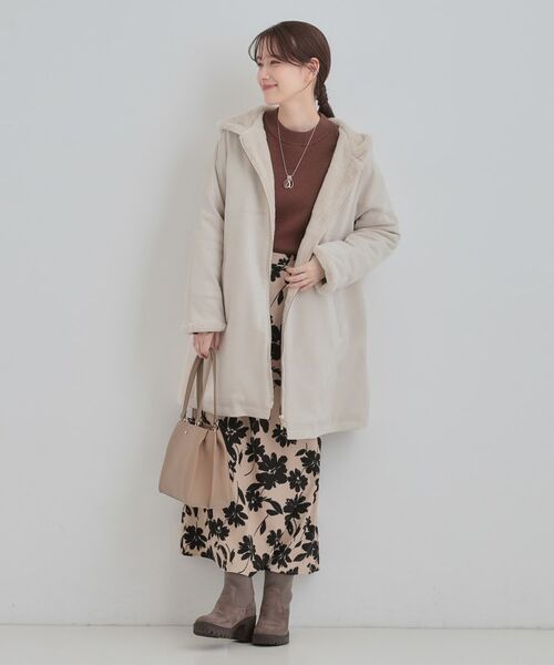 SHOO・LA・RUE / シューラルー その他アウター | 【S-LL】マットな色味が大人な雰囲気 スエード調フードコート | 詳細3