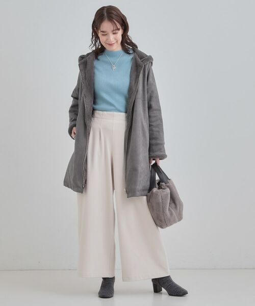 SHOO・LA・RUE / シューラルー その他アウター | 【S-LL】マットな色味が大人な雰囲気 スエード調フードコート | 詳細7