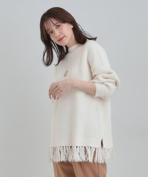 SHOO・LA・RUE / シューラルー ニット・セーター | 裾フリンジで1枚でサマ見えニット | 詳細1