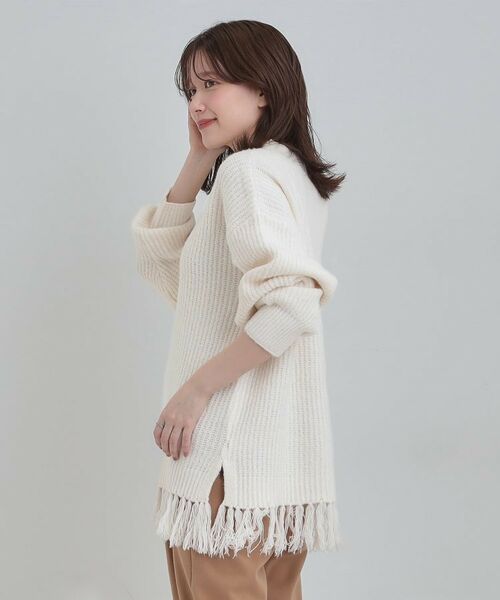 SHOO・LA・RUE / シューラルー ニット・セーター | 裾フリンジで1枚でサマ見えニット | 詳細2