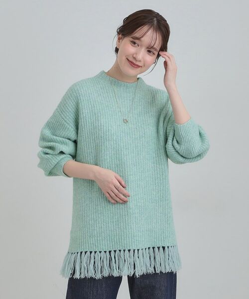 SHOO・LA・RUE / シューラルー ニット・セーター | 裾フリンジで1枚でサマ見えニット | 詳細9