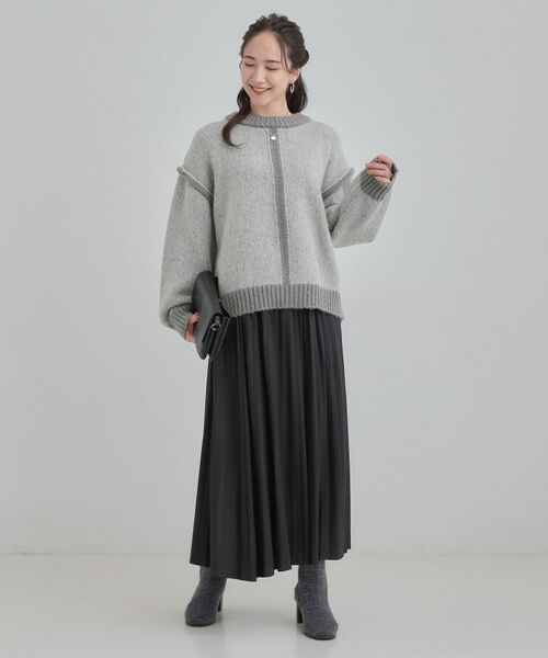 SHOO・LA・RUE / シューラルー ニット・セーター | 【S-LL】配色デザインがポイント ざっくり編みゆるニット | 詳細11