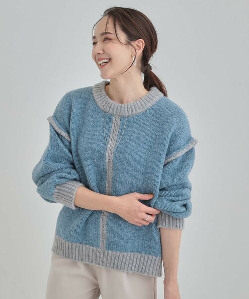 SHOO・LA・RUE / シューラルー ニット・セーター | 【S-LL】配色デザインがポイント ざっくり編みゆるニット | 詳細5