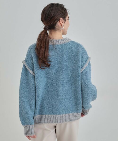 SHOO・LA・RUE / シューラルー ニット・セーター | 【S-LL】配色デザインがポイント ざっくり編みゆるニット | 詳細6