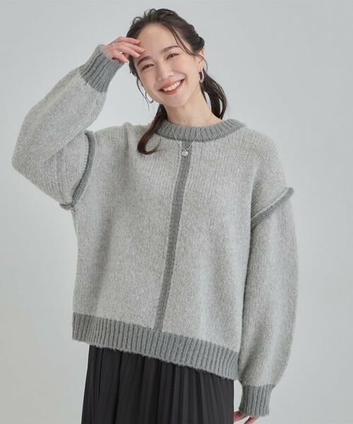 SHOO・LA・RUE / シューラルー ニット・セーター | 【S-LL】配色デザインがポイント ざっくり編みゆるニット | 詳細9