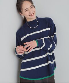 SHOO・LA・RUE / シューラルー ニット・セーター | 【洗濯機可／毛玉レス】ポンチョ風ボーダーニット