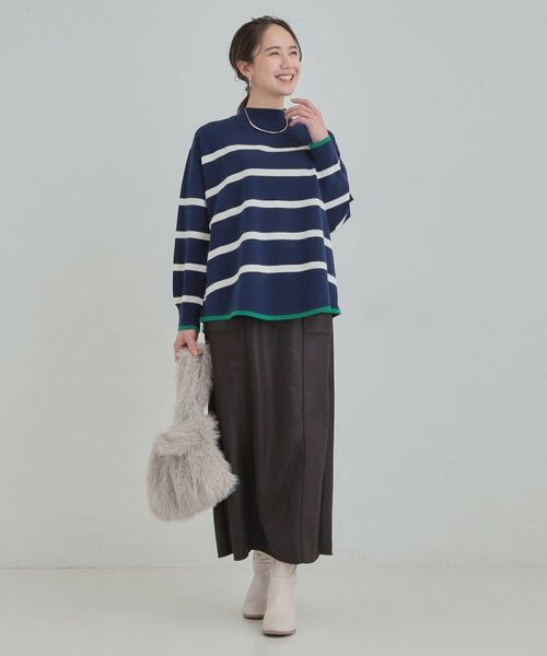 SHOO・LA・RUE / シューラルー ニット・セーター | 【洗濯機可/毛玉レス】ポンチョ風ボーダーニット | 詳細11