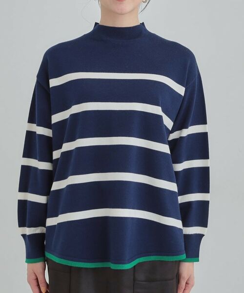 SHOO・LA・RUE / シューラルー ニット・セーター | 【洗濯機可/毛玉レス】ポンチョ風ボーダーニット | 詳細13