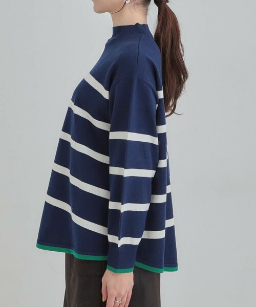 SHOO・LA・RUE / シューラルー ニット・セーター | 【洗濯機可/毛玉レス】ポンチョ風ボーダーニット | 詳細14