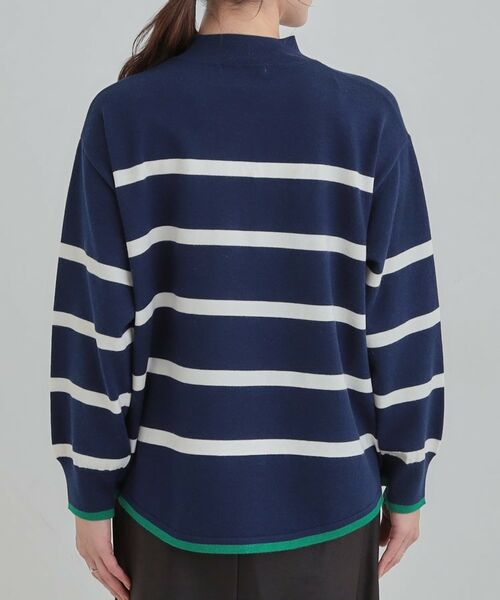 SHOO・LA・RUE / シューラルー ニット・セーター | 【洗濯機可/毛玉レス】ポンチョ風ボーダーニット | 詳細15