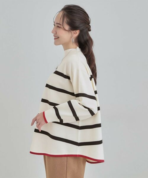 SHOO・LA・RUE / シューラルー ニット・セーター | 【洗濯機可/毛玉レス】ポンチョ風ボーダーニット | 詳細2