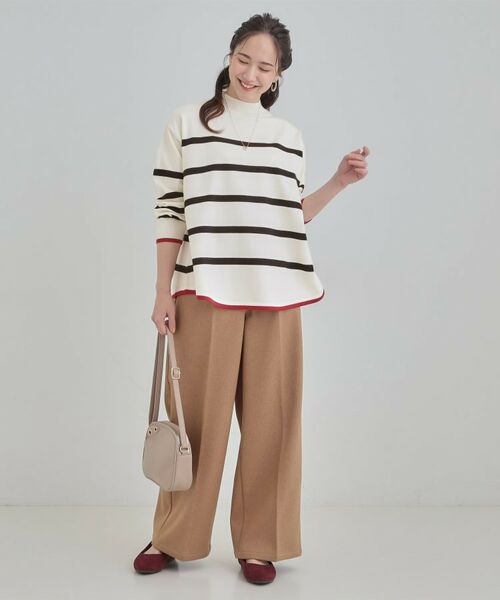 SHOO・LA・RUE / シューラルー ニット・セーター | 【洗濯機可/毛玉レス】ポンチョ風ボーダーニット | 詳細3