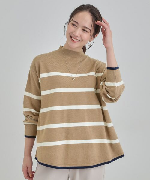 SHOO・LA・RUE / シューラルー ニット・セーター | 【洗濯機可/毛玉レス】ポンチョ風ボーダーニット | 詳細5