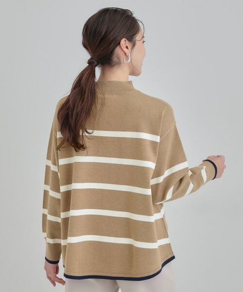 SHOO・LA・RUE / シューラルー ニット・セーター | 【洗濯機可/毛玉レス】ポンチョ風ボーダーニット | 詳細6