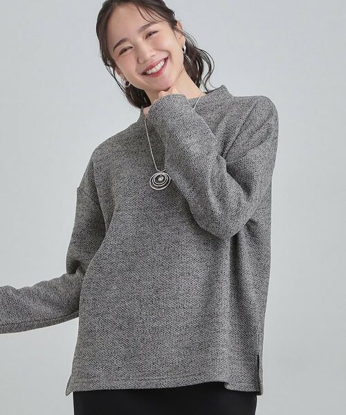 SHOO・LA・RUE / シューラルー カットソー | 【あったか】モックネックニットソートップス(グレー(012))