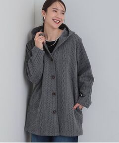 SHOO・LA・RUE / シューラルー カーディガン・ボレロ | 裏側ベロアジャージであったか ケーブルジャガードコーディガン